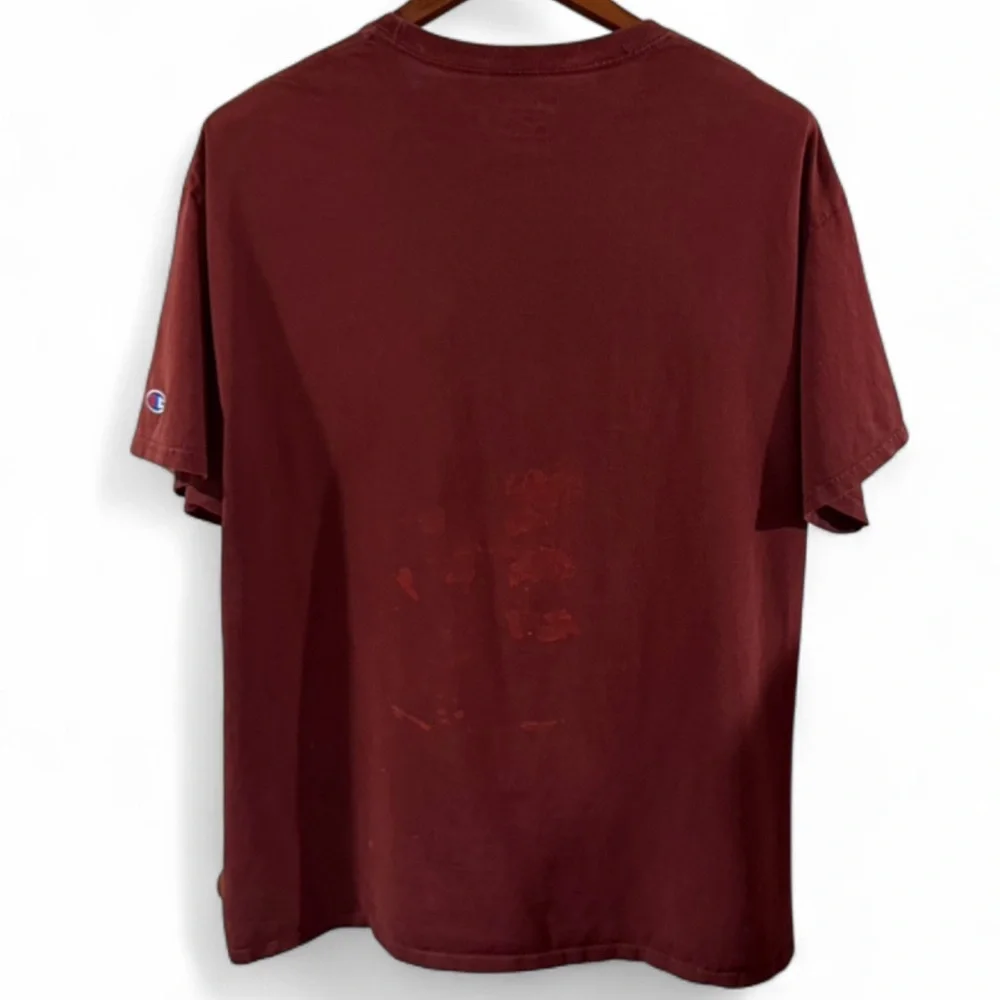 VTG Y2K Men’s Burgundy Champion MIT Graphic T-Shirt Size XL - Picture 5 of 9